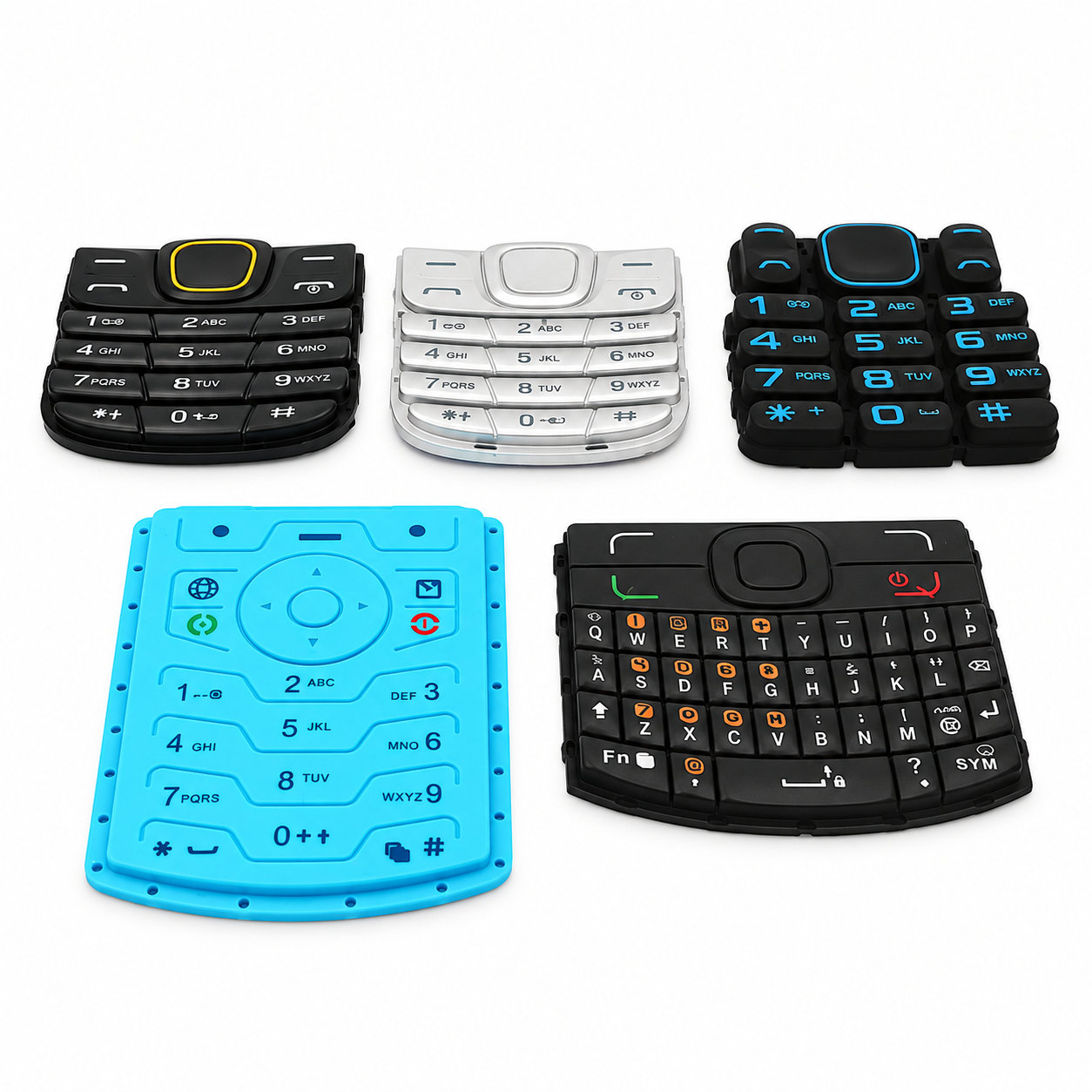 Custom made silicone rubber button keypad for telephone