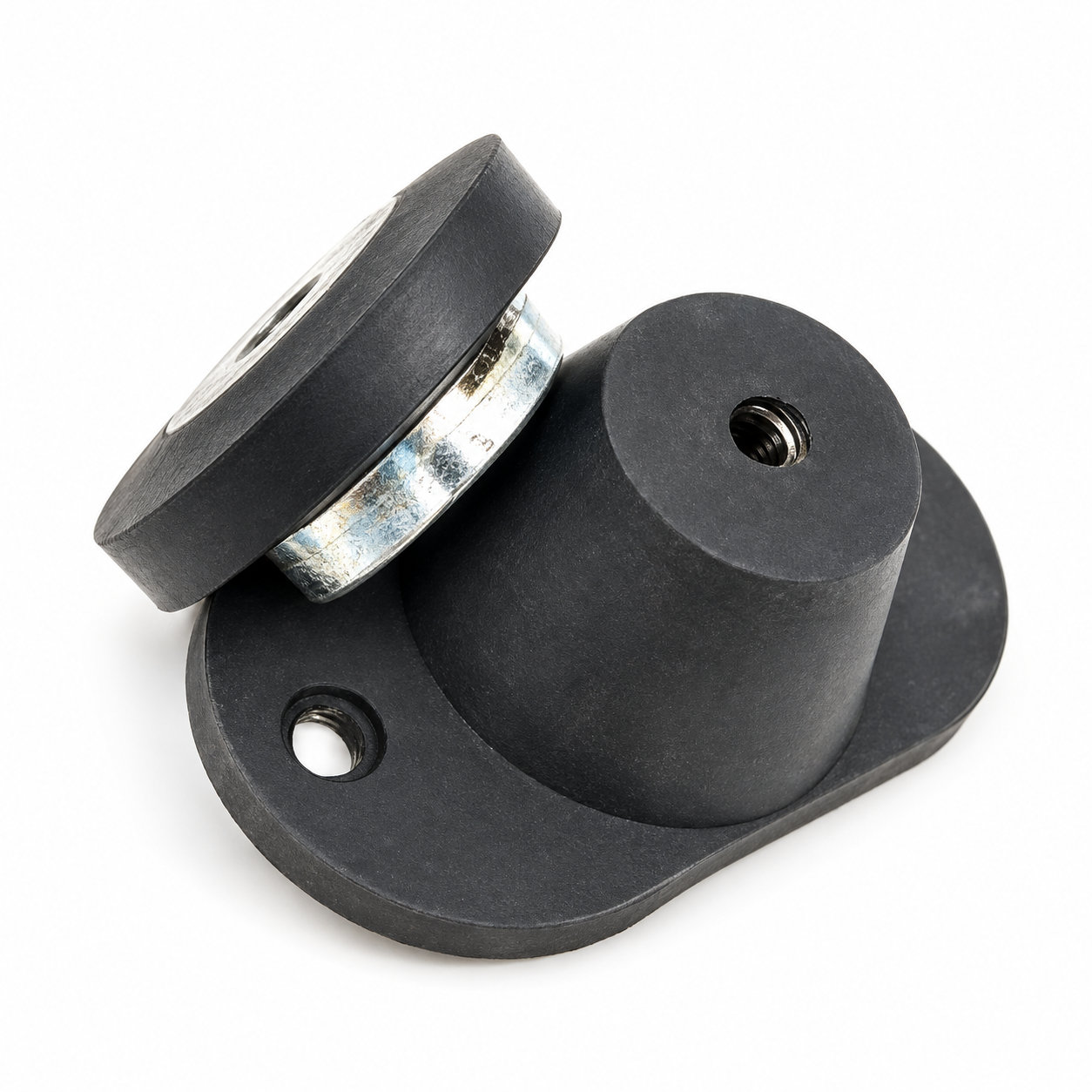 Compression-molded automotive rubber buffer/dampers/buffer