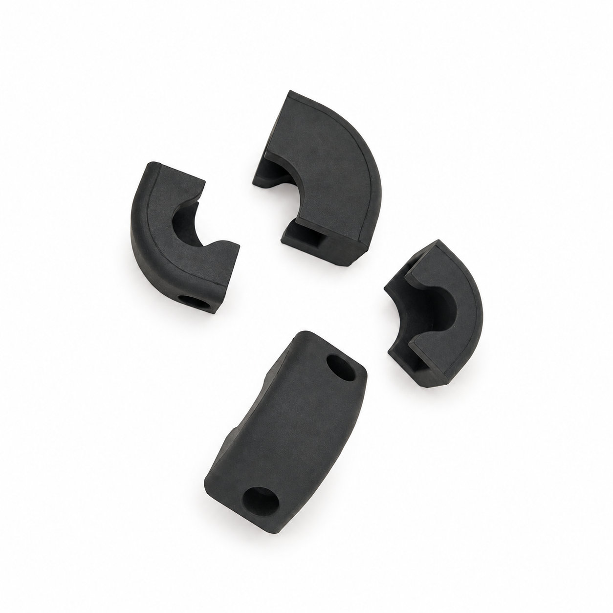 Compression-molded rubber feet/bumpers for industrial equipment