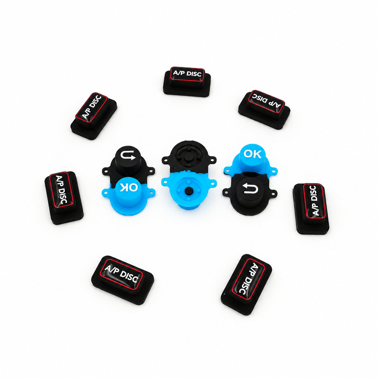 Custom made waterproof silicone conductive push buttons