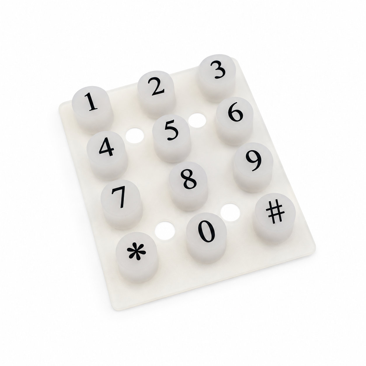 Customized transparent silicone rubber keypad buttons with conductive