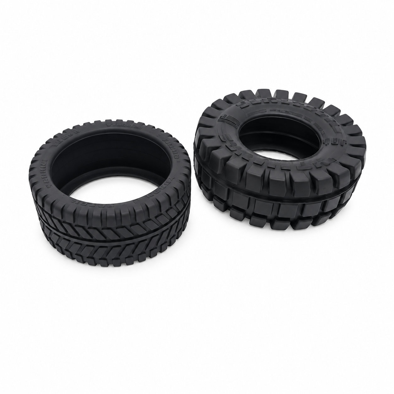 Custom Made Black Vinyl Rubber Tire Wheels