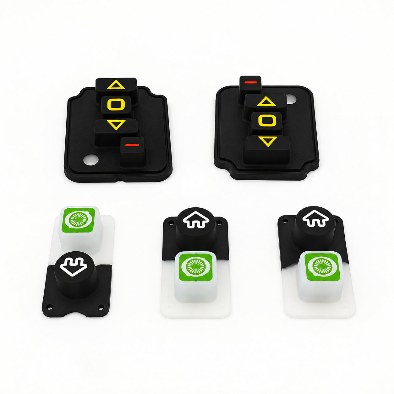 Custom made rubber snap button with conductive pills