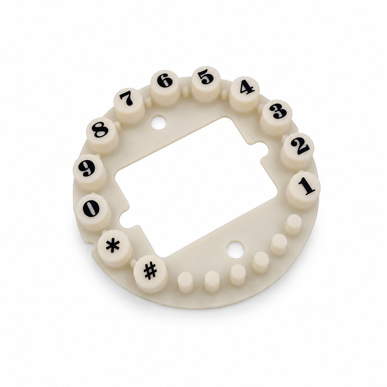 Custom made silicone rubber round numerical keypad