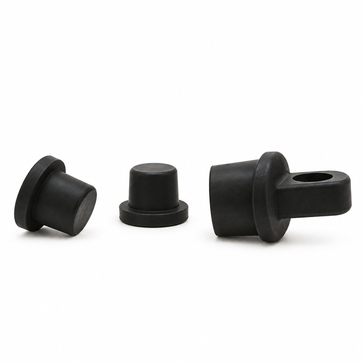 Black rubber stopper/rubber cap with hole/silicone insert plug