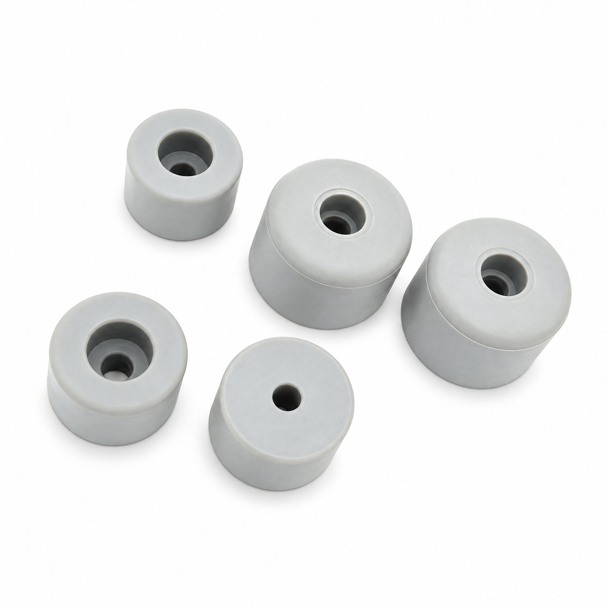 Compression-molded grey rubber mounts/damper for industrial devices