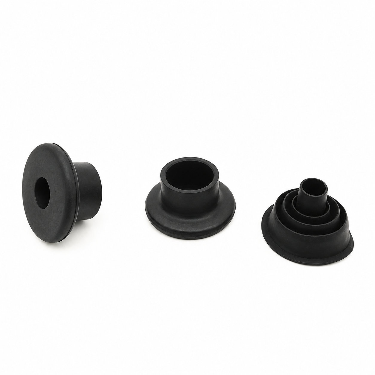 Custom molded protective silicone rubber bushing
