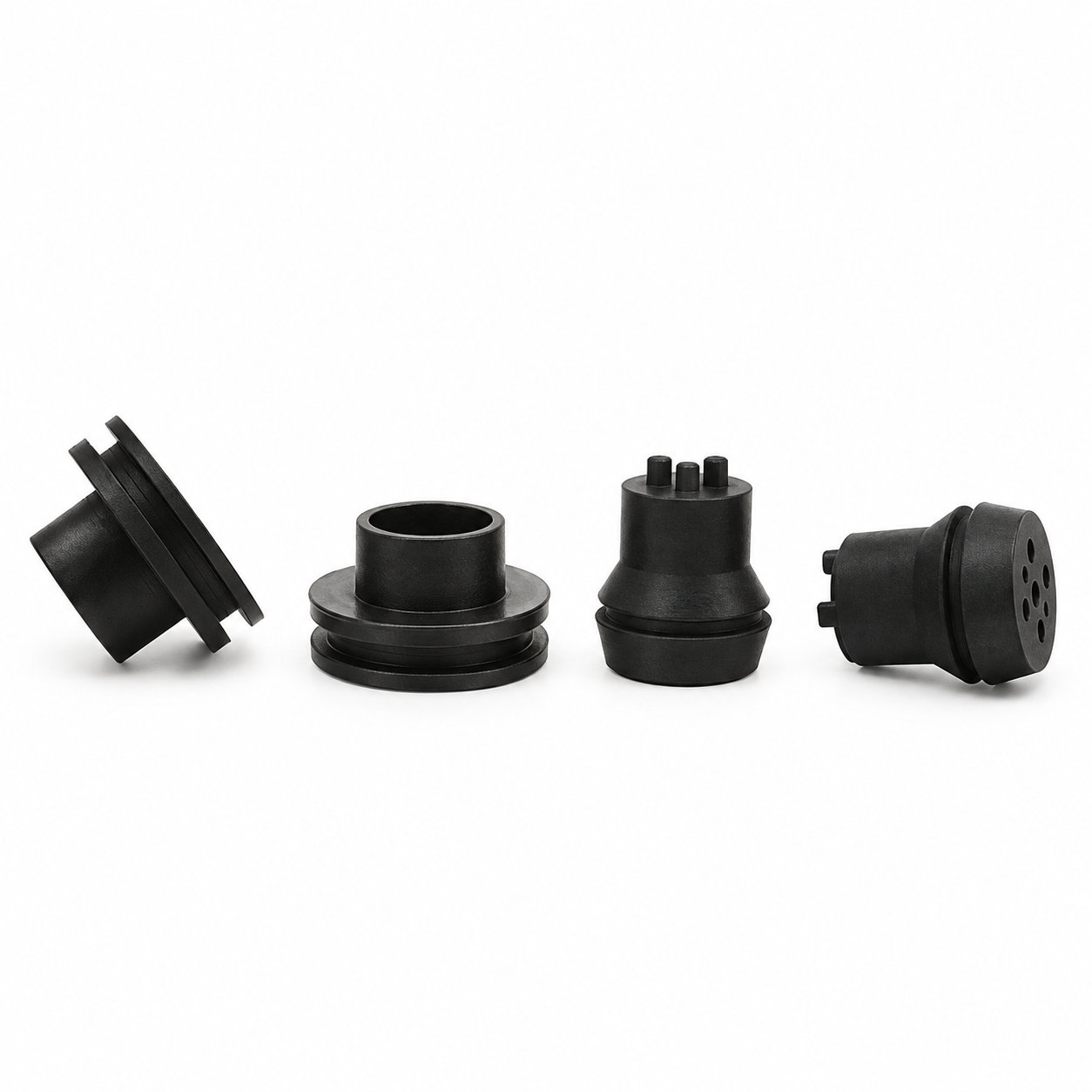 Custom molded EPDM or silicone rubber protective bushing