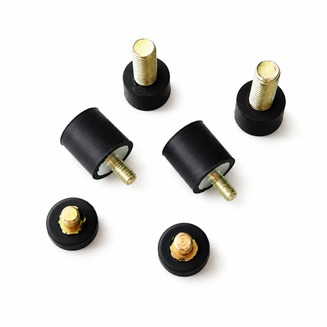 Custom rubber mounts and damper for engine anti-vibration
