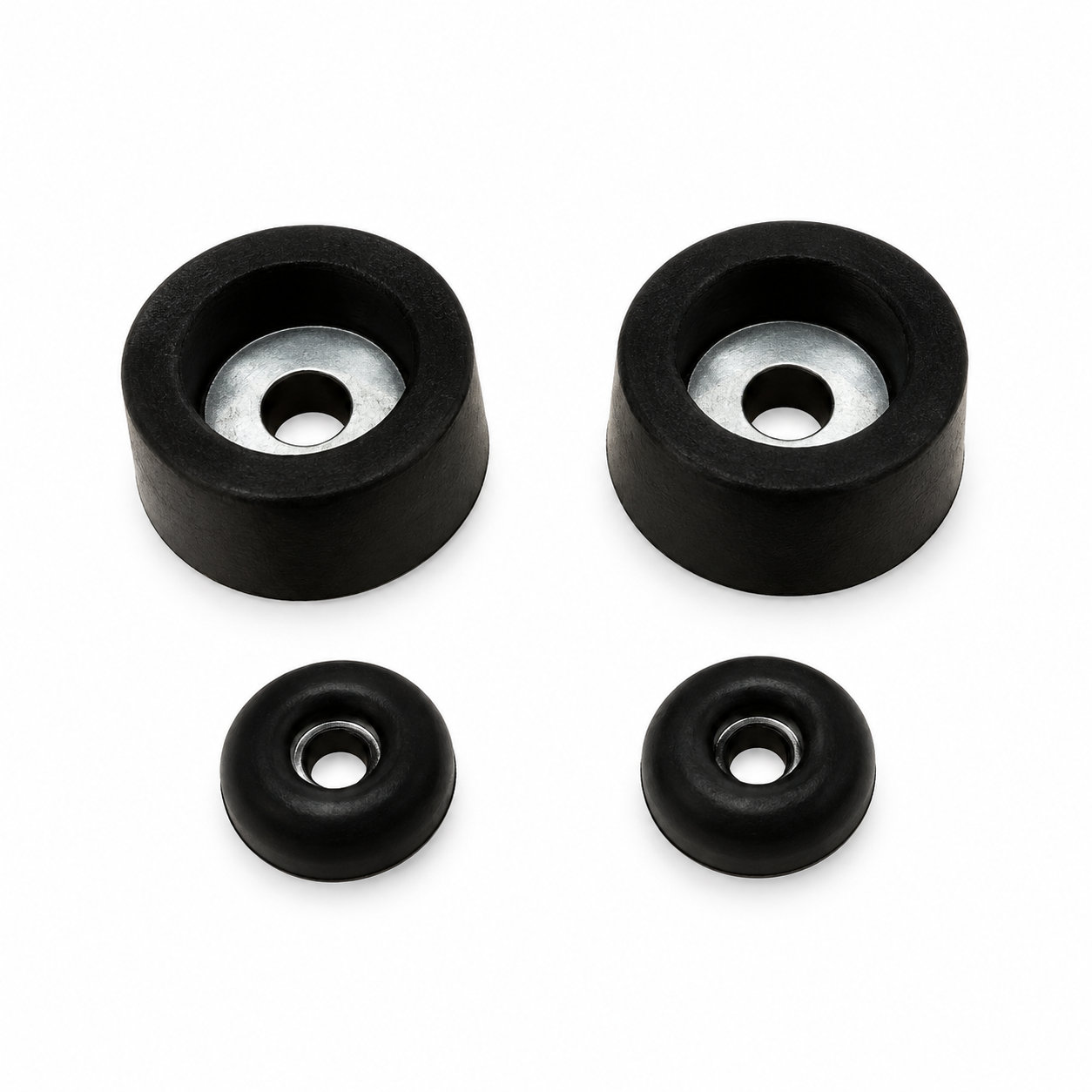 Molded silicone rubber bumper feet/mount with metal sheet