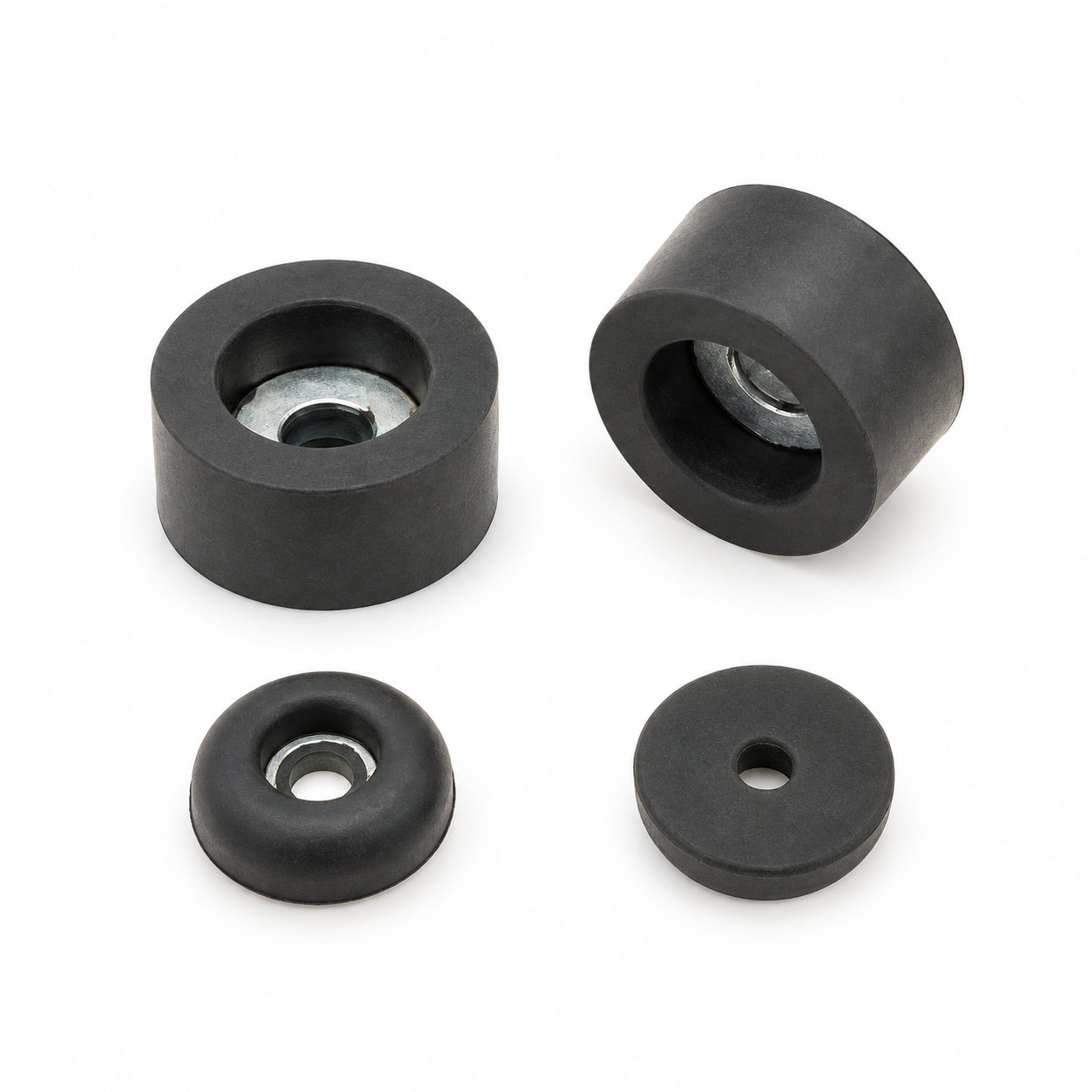 NBR EPDM rubber products/rubber feet with metal sheet
