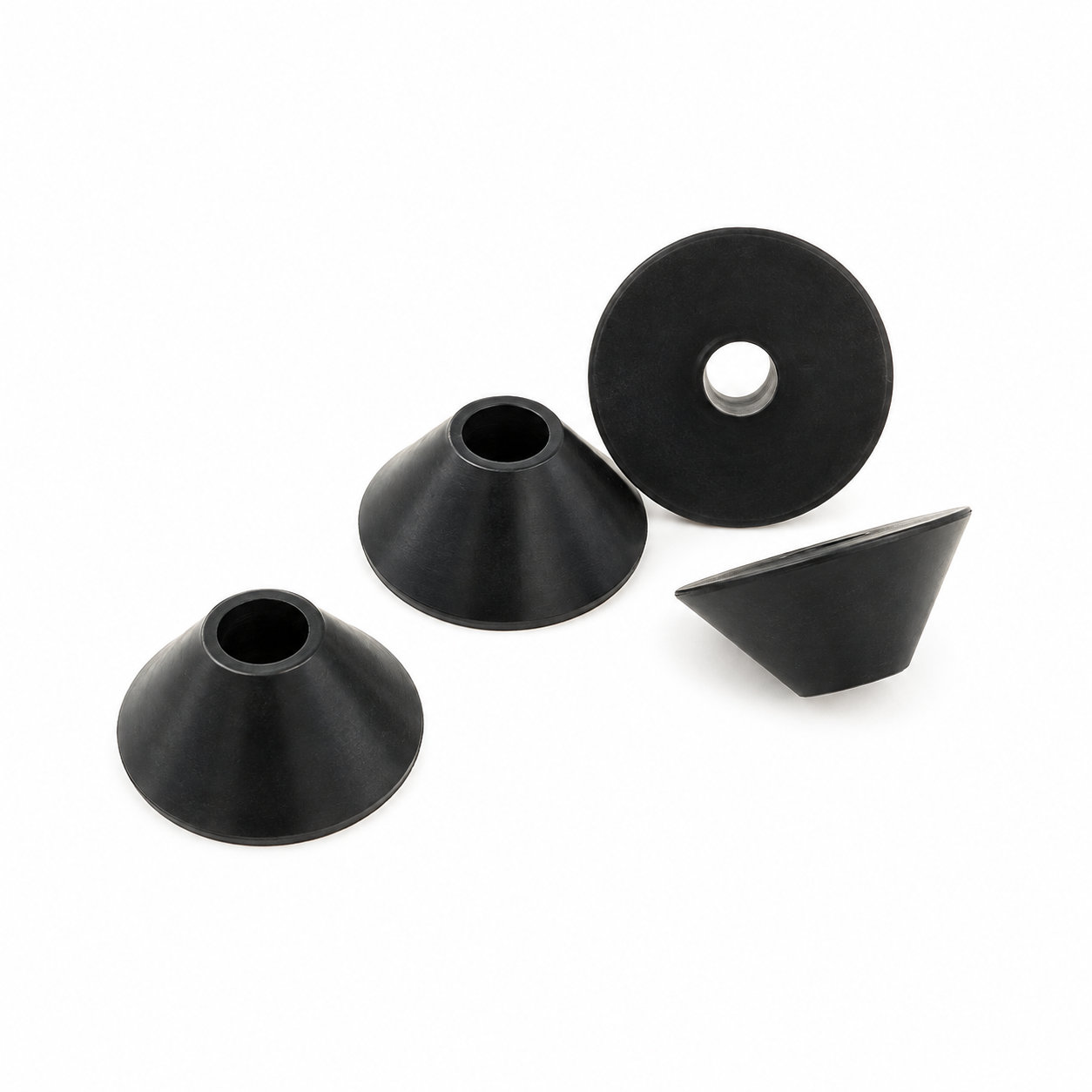 Custom molded rubber washer with metal/rubber bumper feet