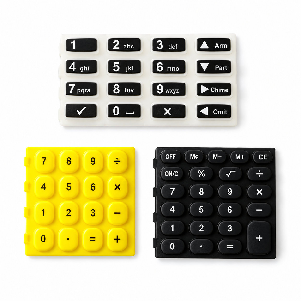 High quality molded rubber numeric buttons/silicone keypads