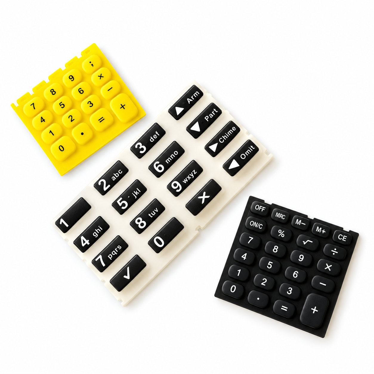 Hot-selling conductive silicone numeric buttons/colored keypads