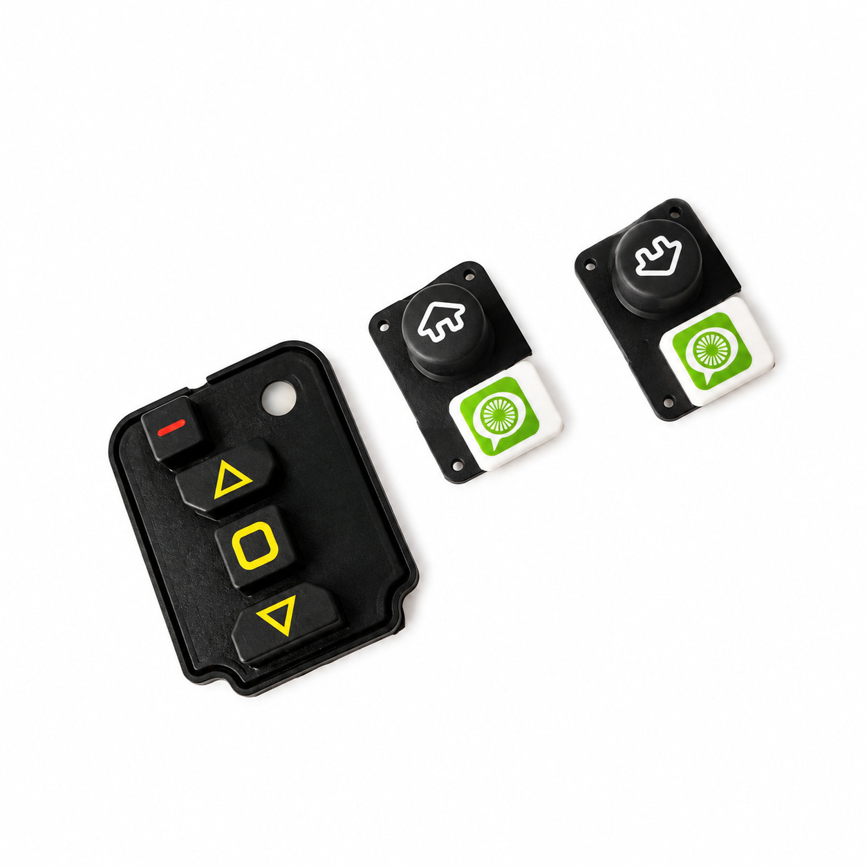 Molded conductive silicone switch buttons/colored key buttons