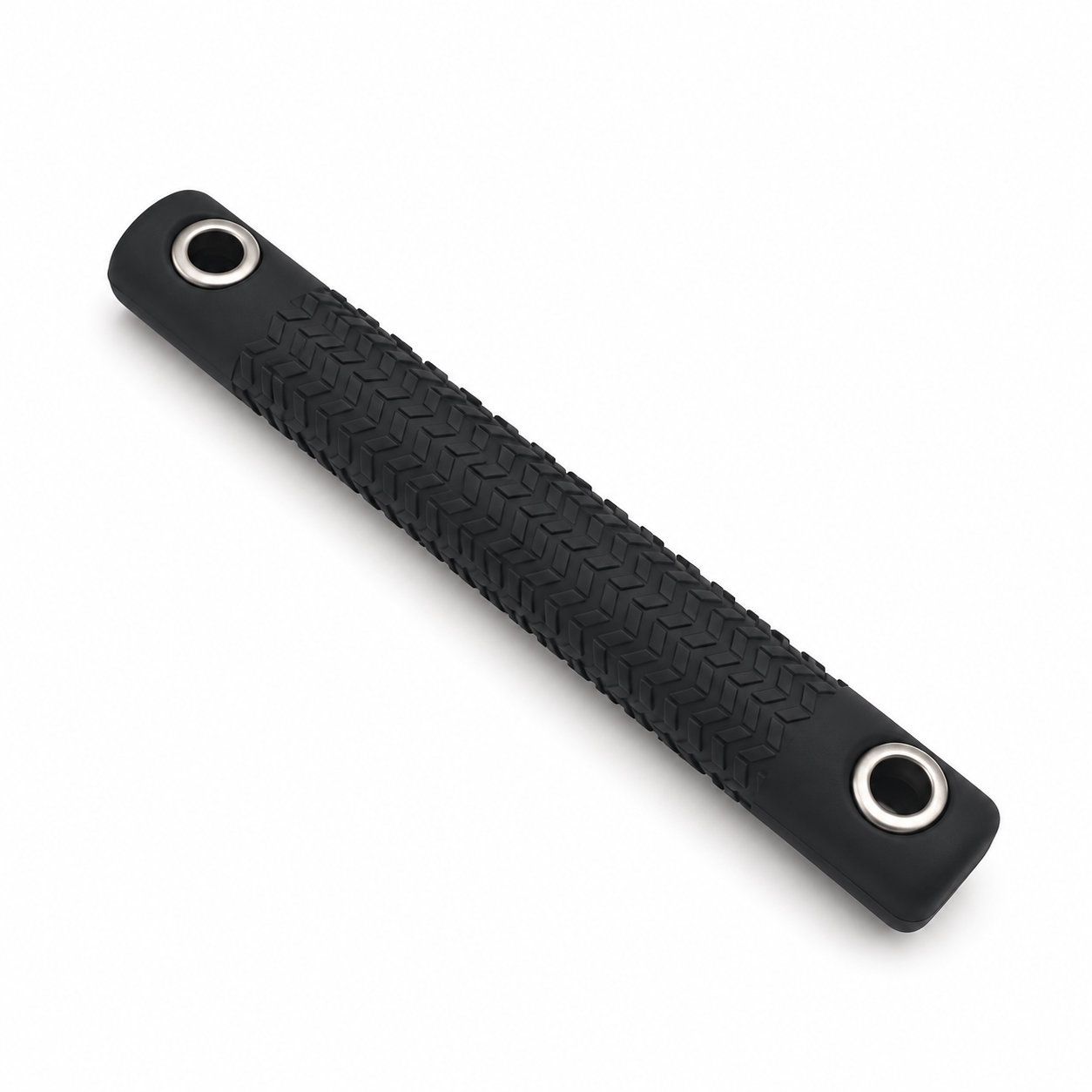 Custom made hard rubber grip with hardware