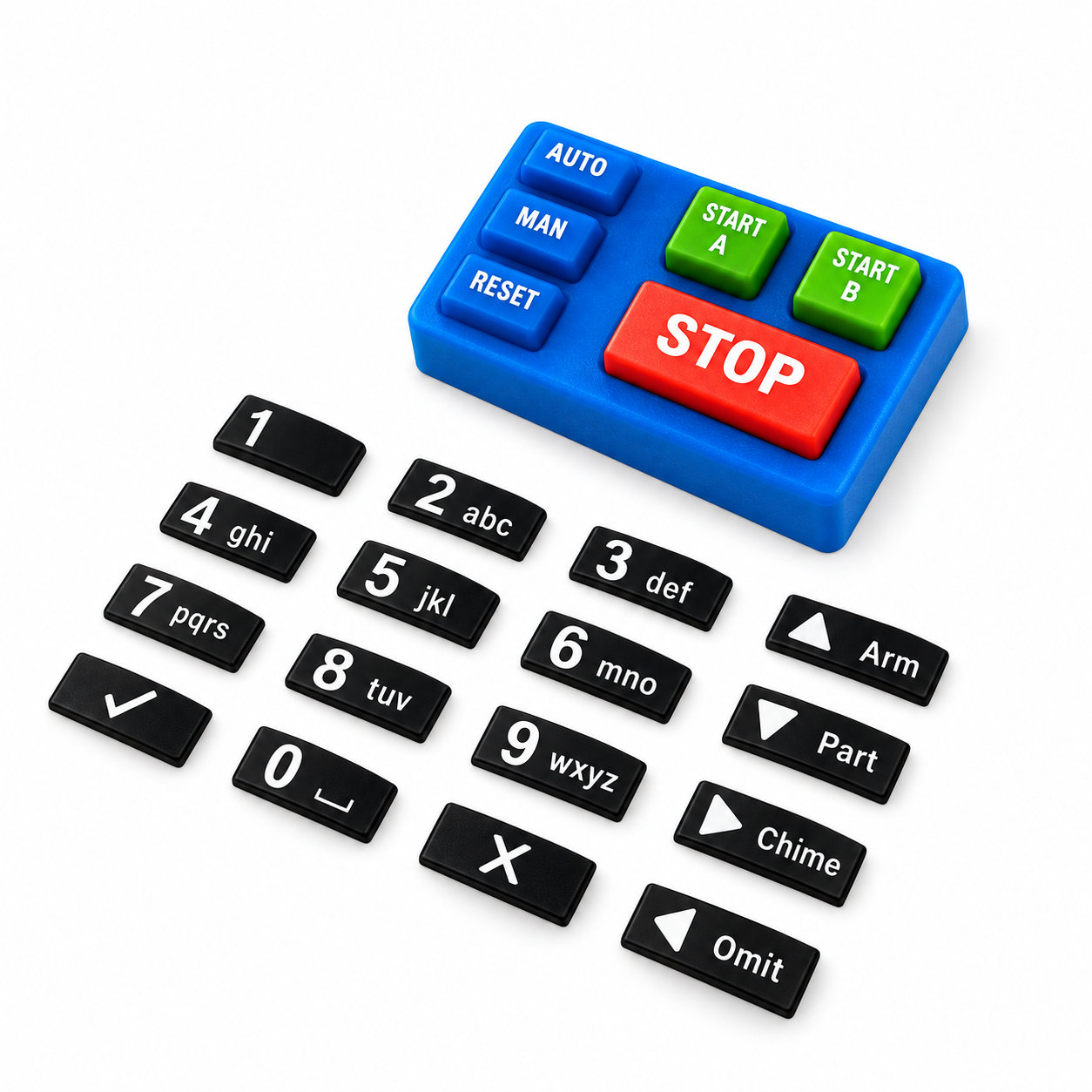 Silicone numeric elastic keypads rubber automotive buttons