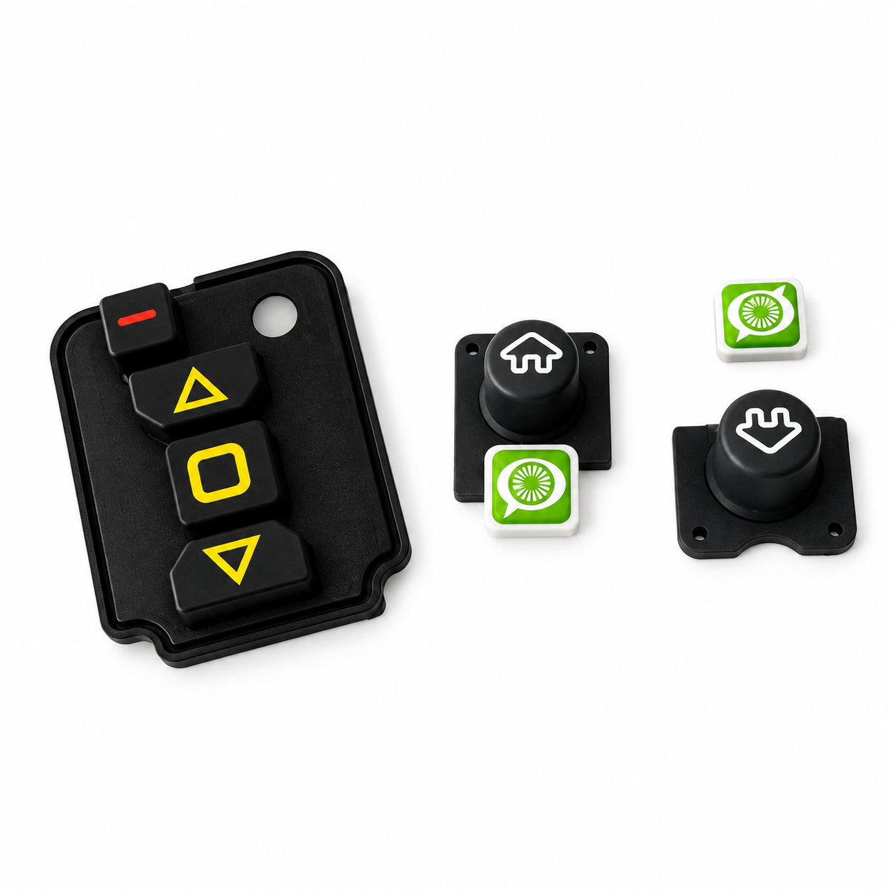 Industrial machine silicone conductive keypads/elastic buttons