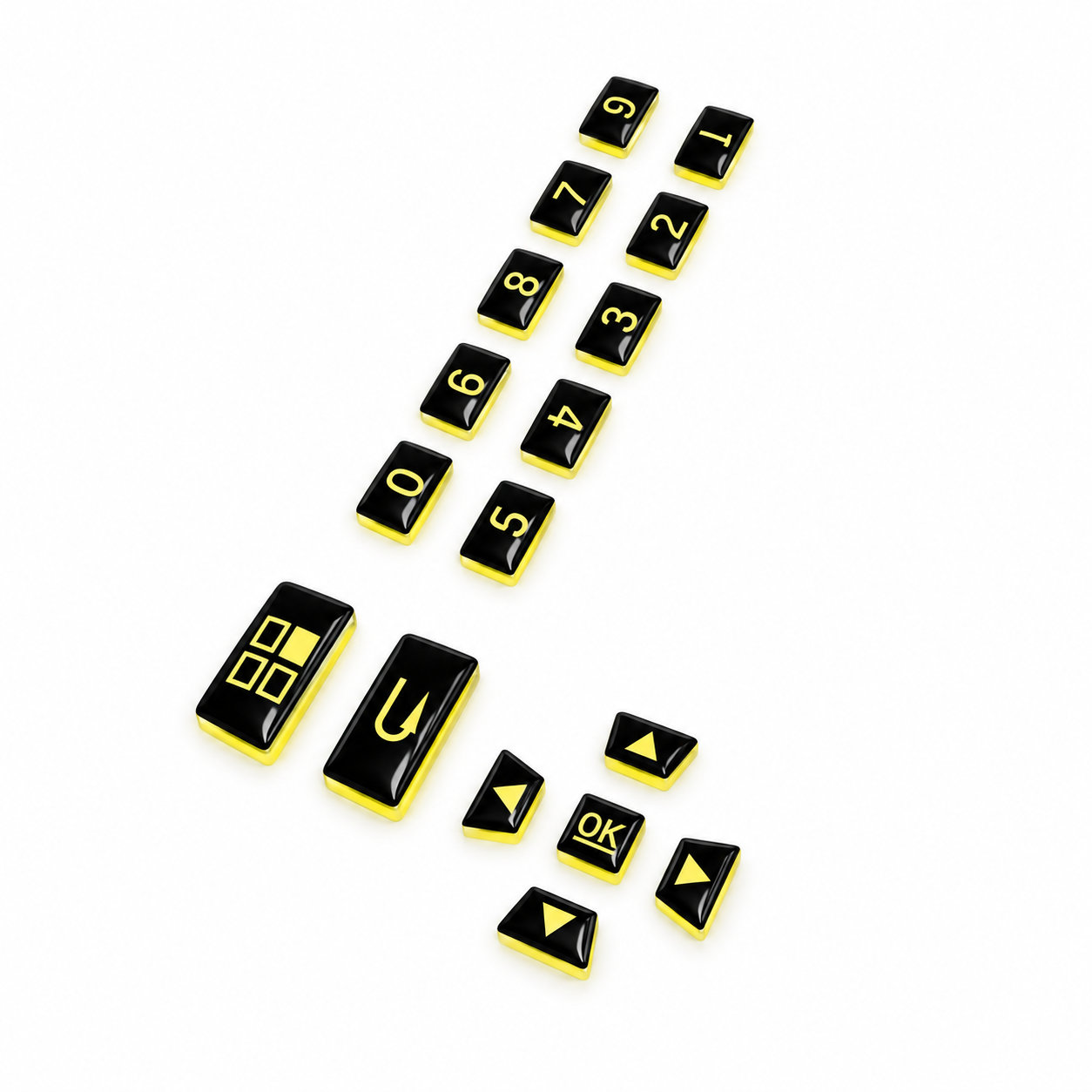 molded transparent silicone keypad/elastic numeric buttons