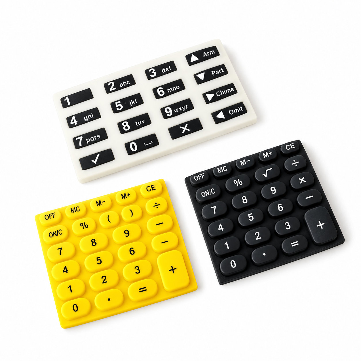 Custom small rubber silicone numeric keypad for machine