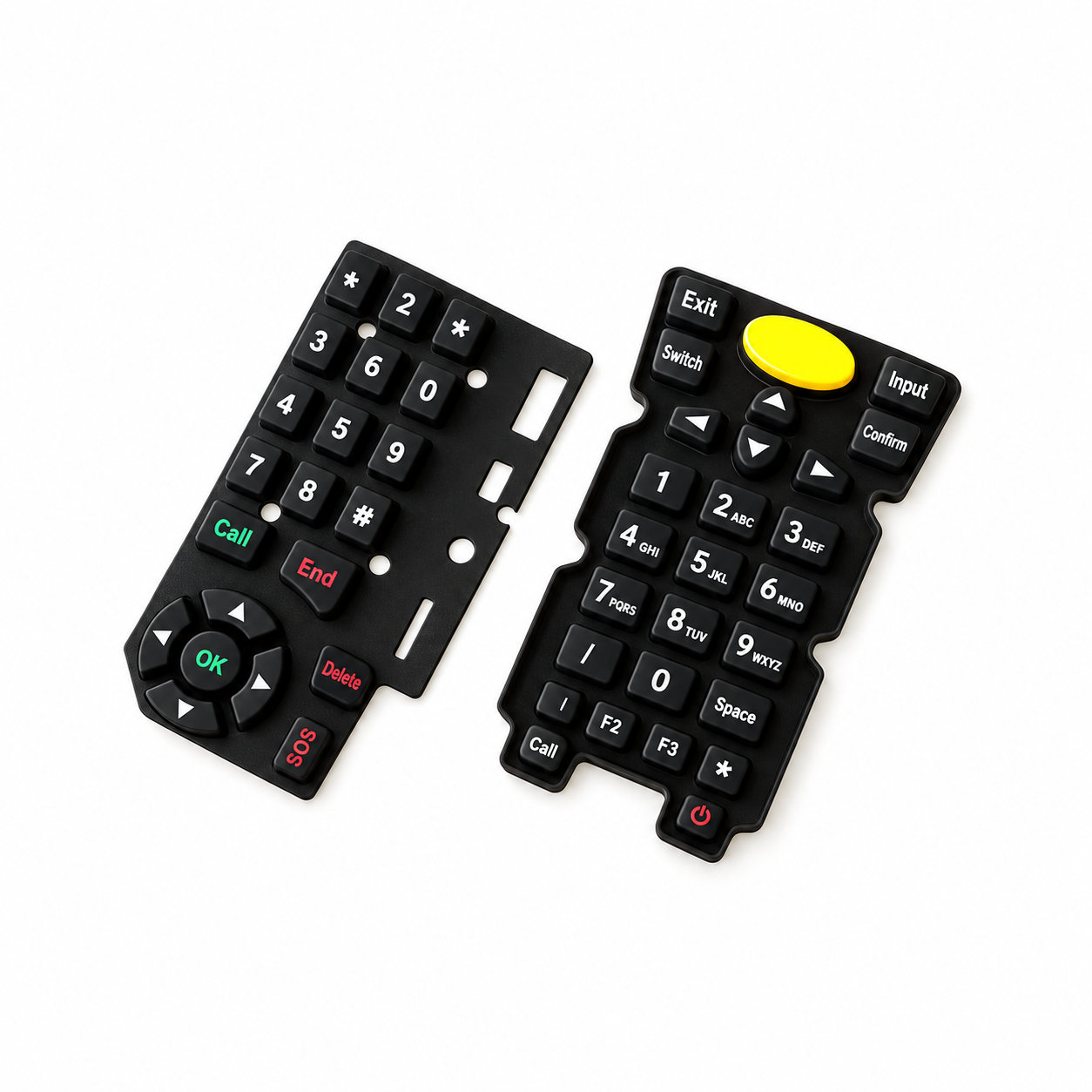Silk printing silicone remote keypad for TV switch buttons