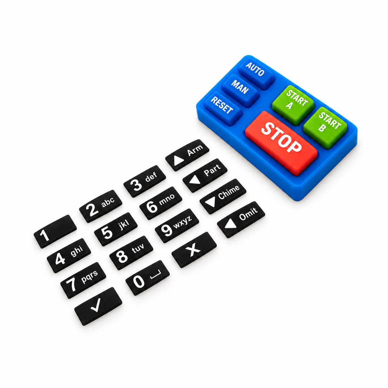 rubber button silicone conductive numeric keypads