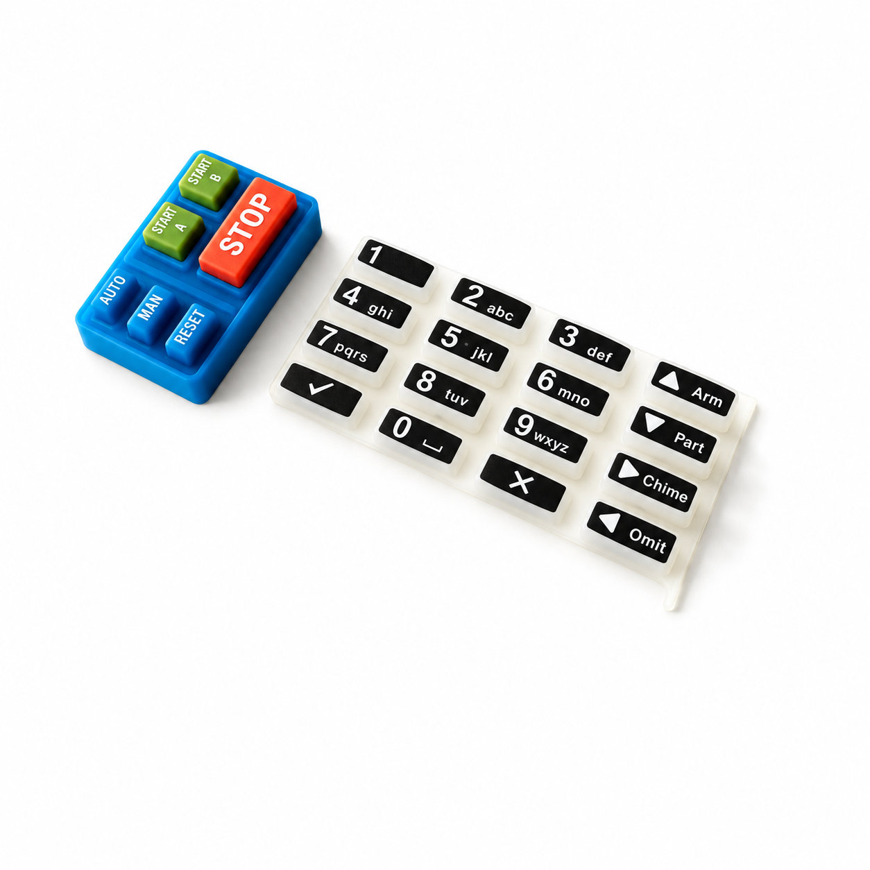 custom rubber push buttons/conductive numeric keypad