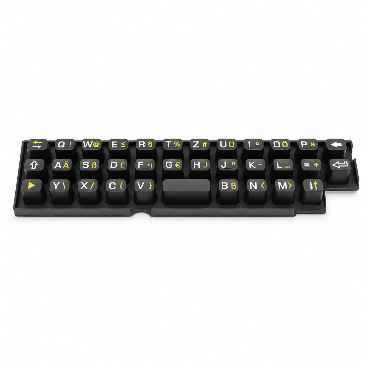 Black silicone buttons with white printing/function keypad