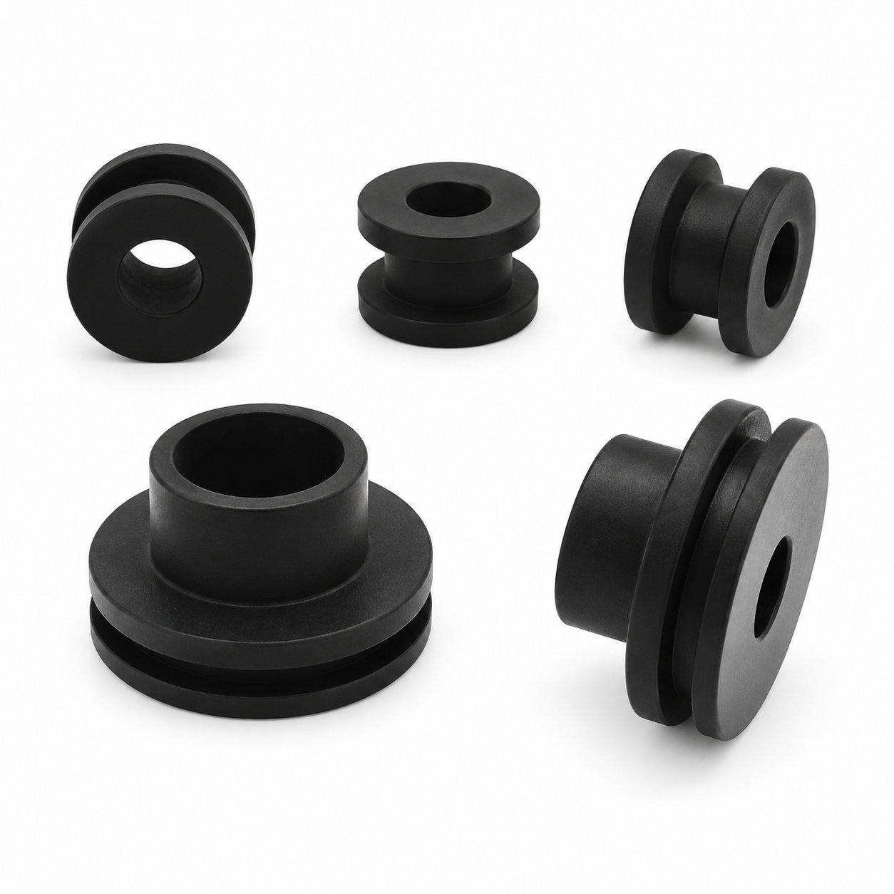 Custom molded silicone rubber grommets for cable and wire