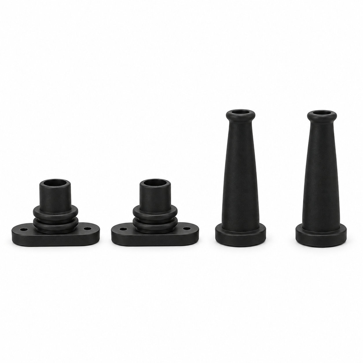 Silicone rubber grommets and plugs for cable with hole