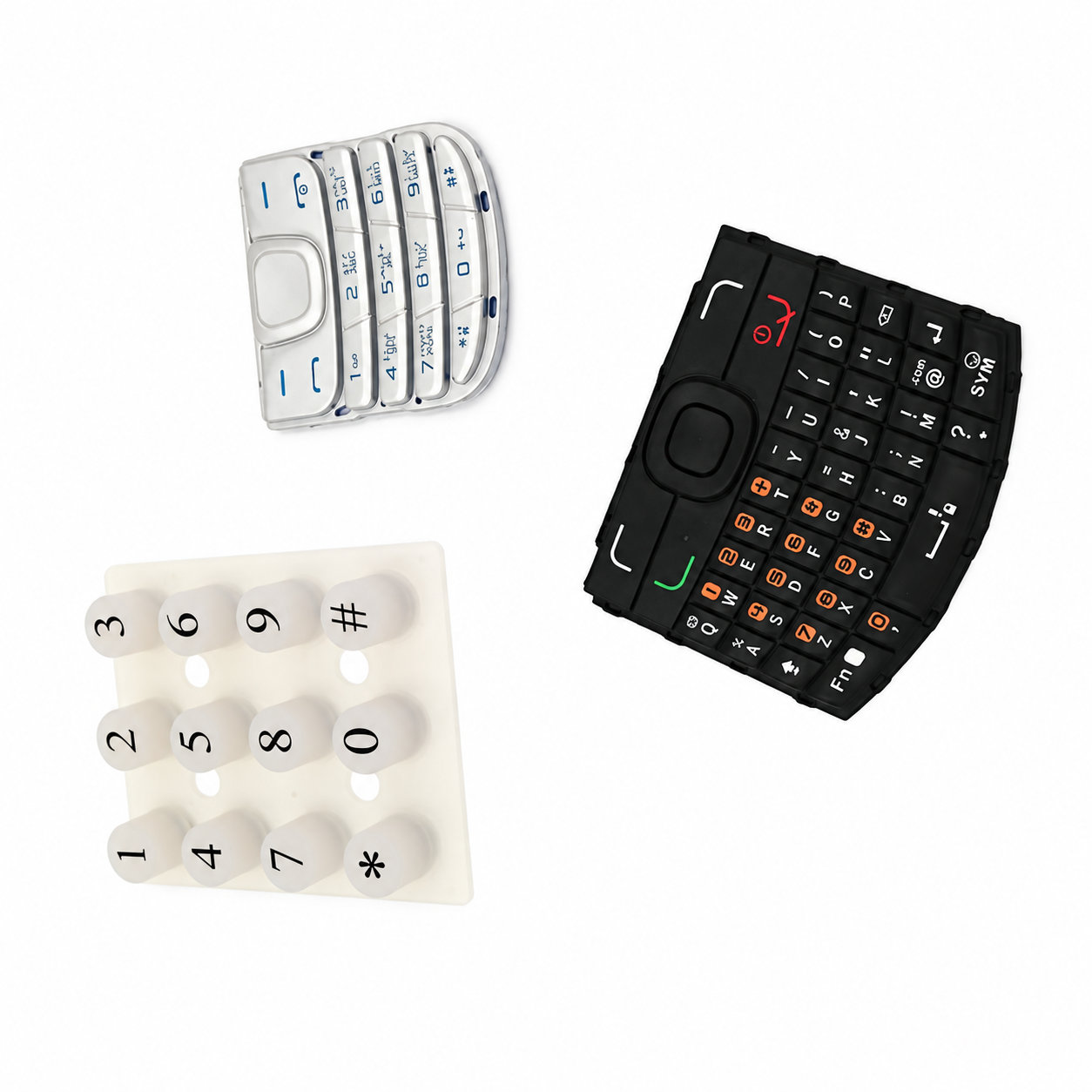 Custom molded silicone rubber keypads buttons telephone