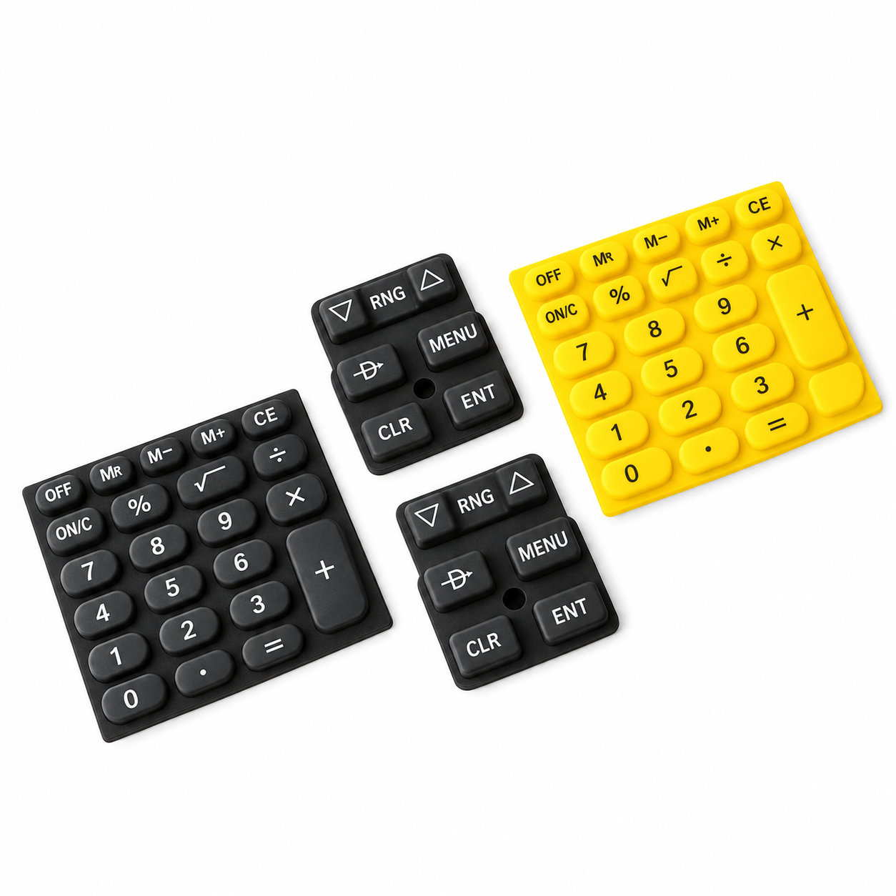 Flexible molded heat-resistant rubber buttons/silicone keypads