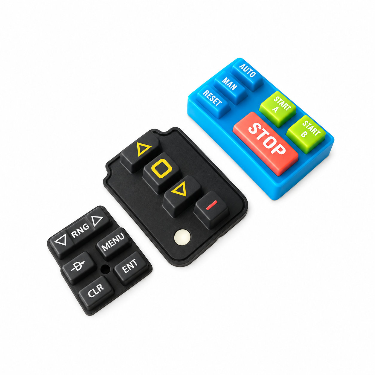 Molded different shape remote buttons silicone elastic keypad
