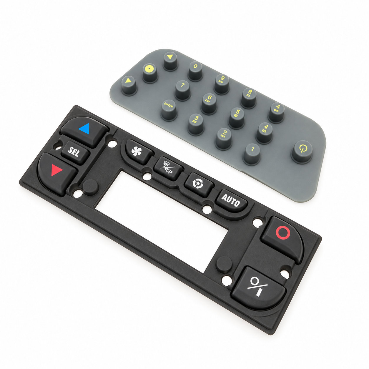 Flexible silicone molded key buttons/rubber function keypad
