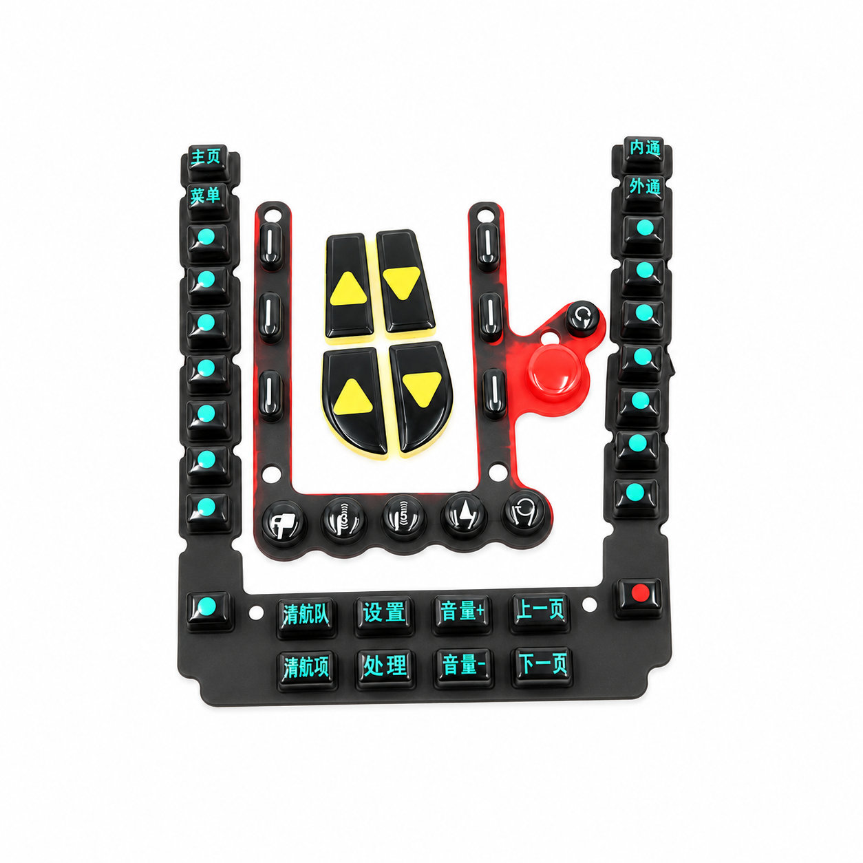 molded flexible rubber silicone colored keypad buttons