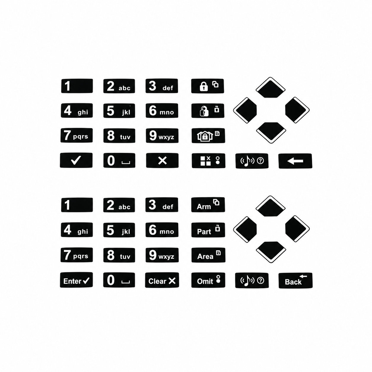 Transparent molded protective silicone elastic key buttons