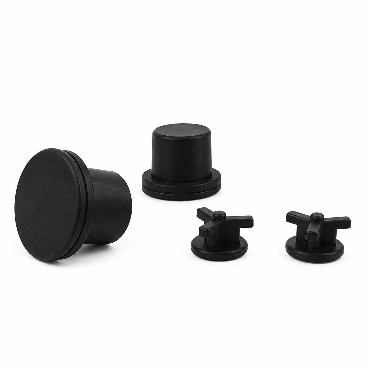 Custom made solid plug black rubber water stopper