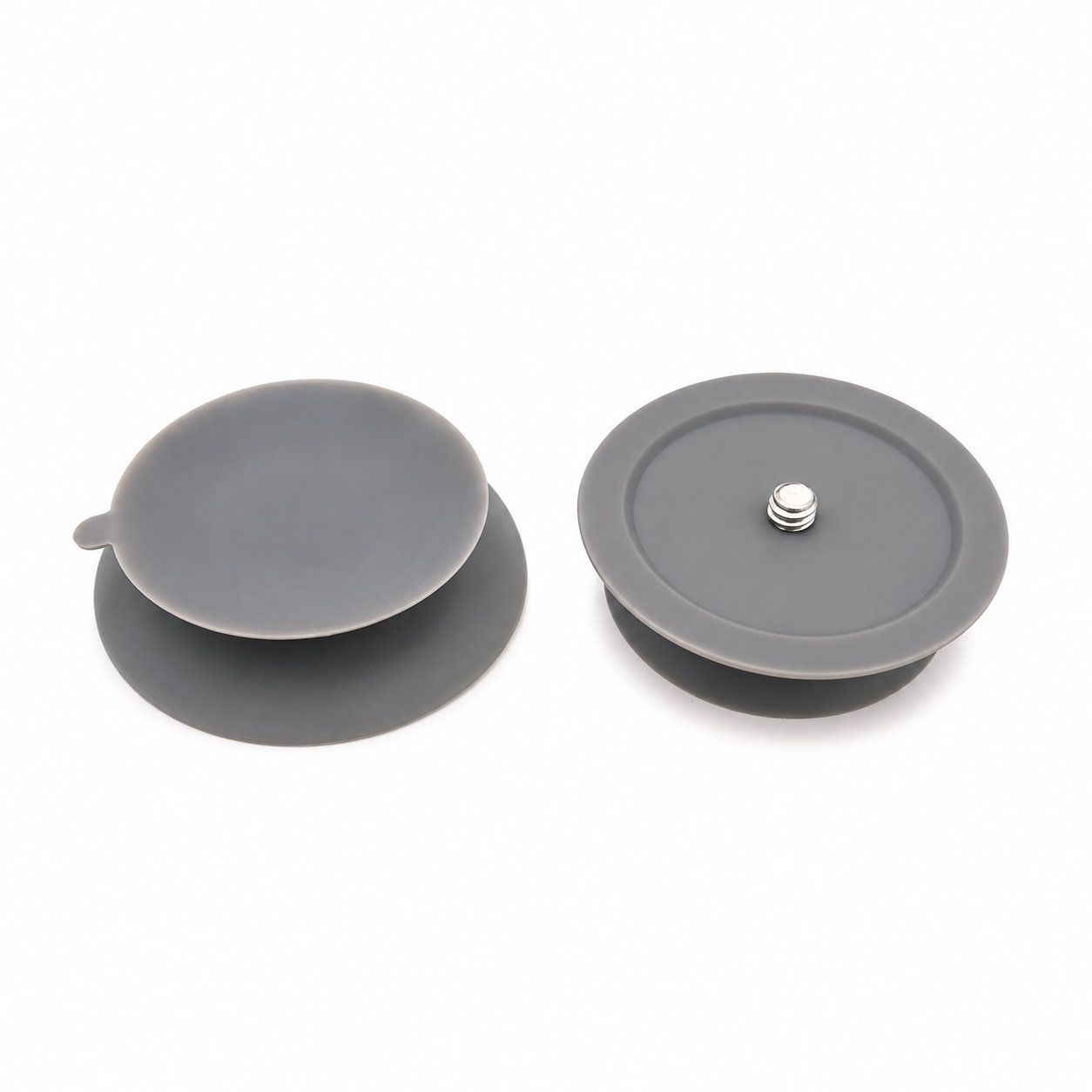 Suction cup with threaded double suction cup