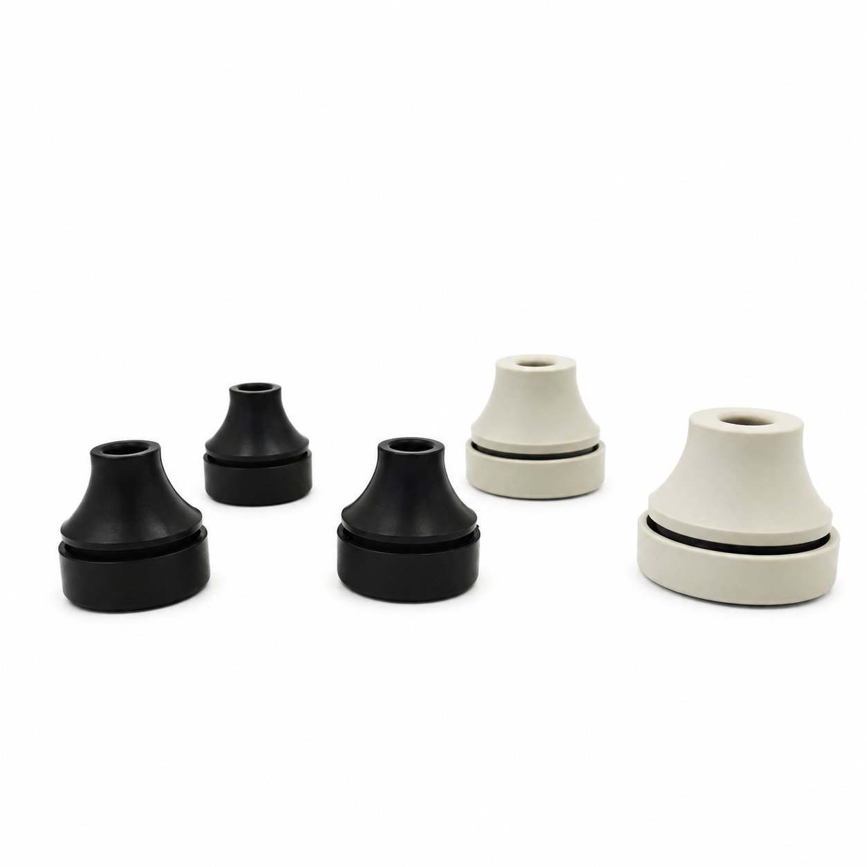 Custom molded soft silicone colored rubber grommet