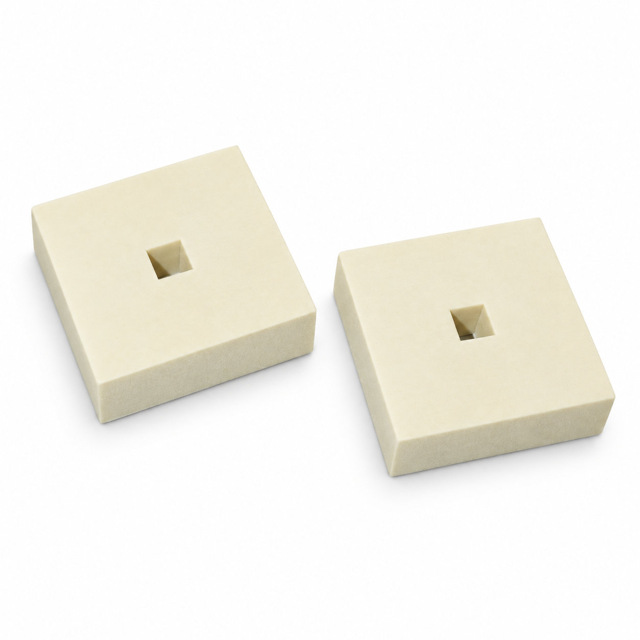 Small molded hard rubber rectangular vibrating foot pads