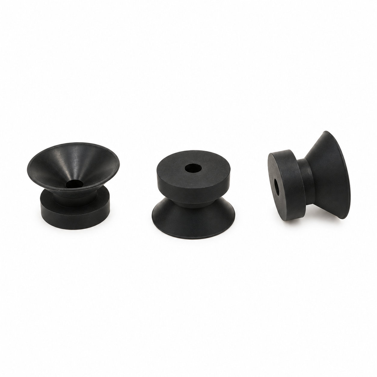 Custom molded mini black silicone rubber suction cup
