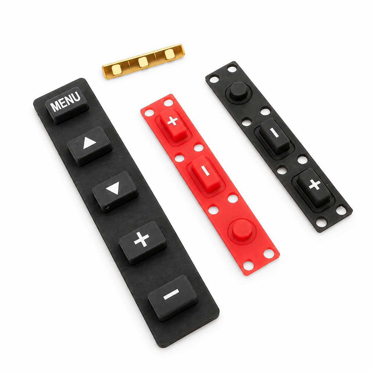 Special-shape push button silicone rubber keypad with membrane switch