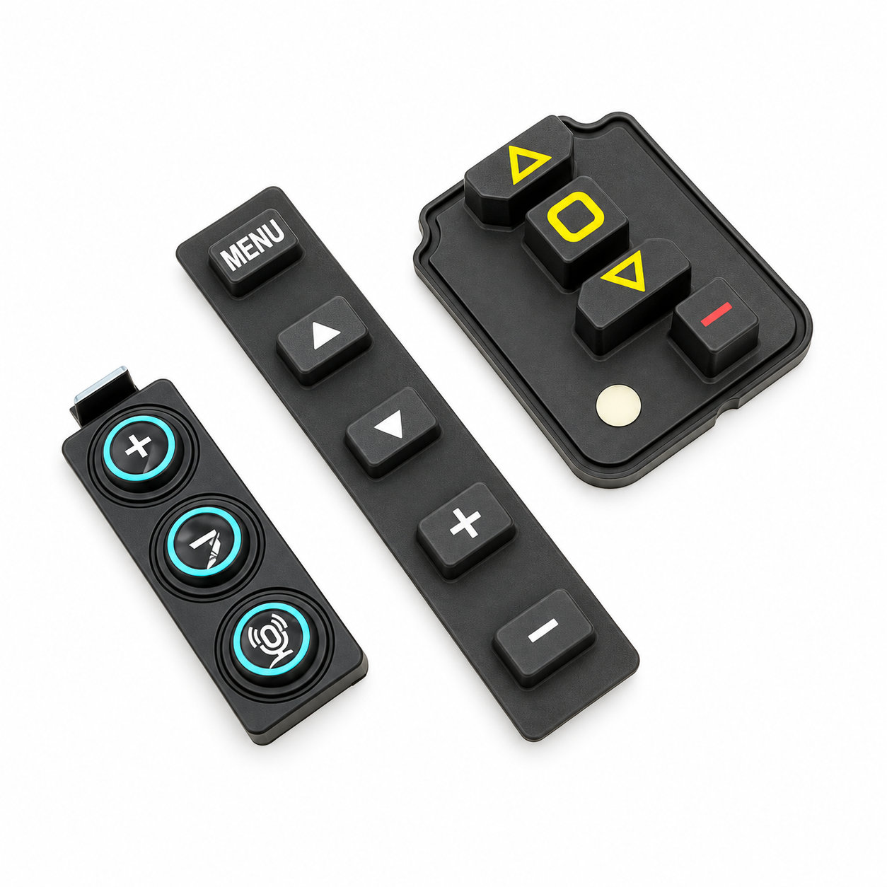 Automotive push button silicone keypad with membrane switch