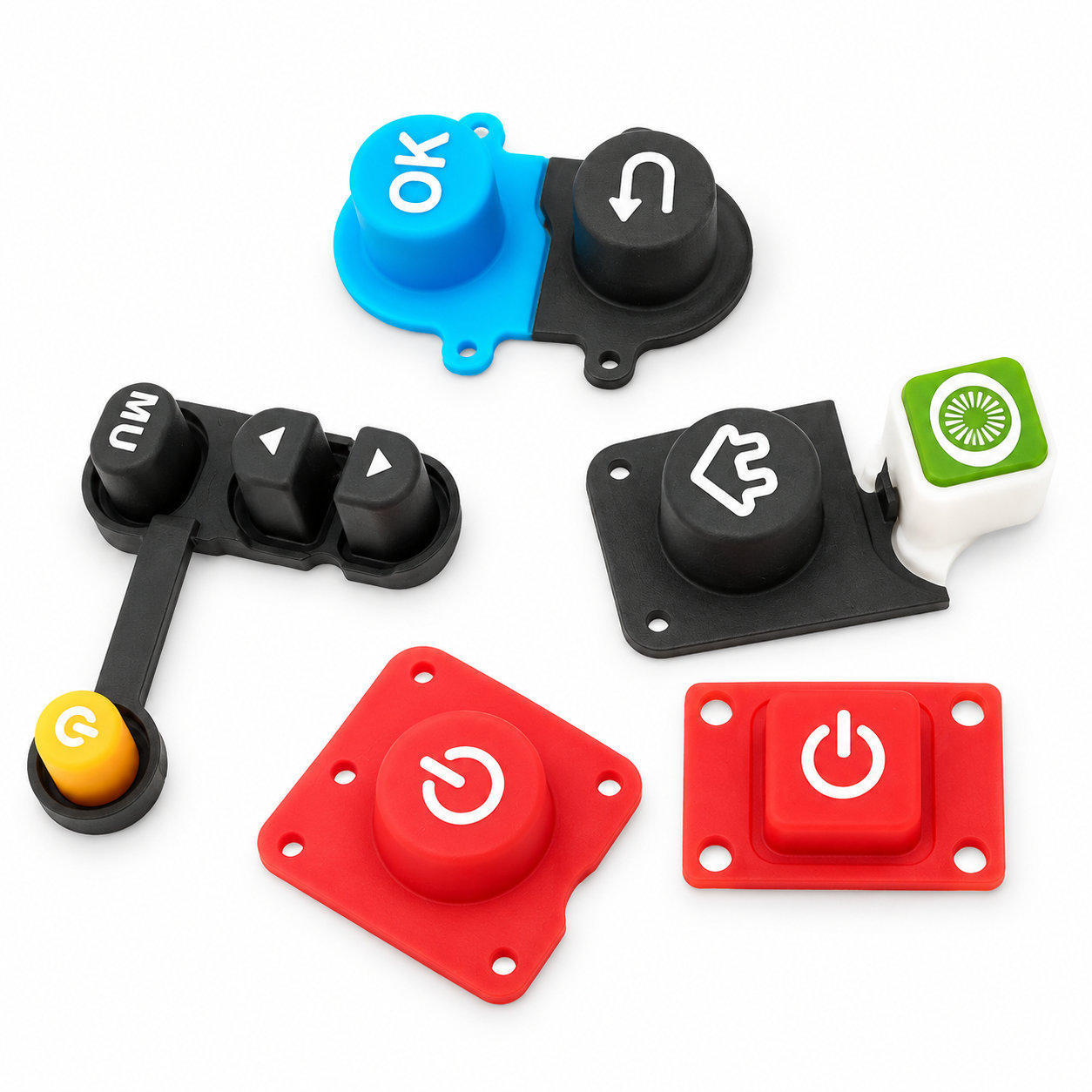 Colorful push button with membrane switch/silicone key buttons