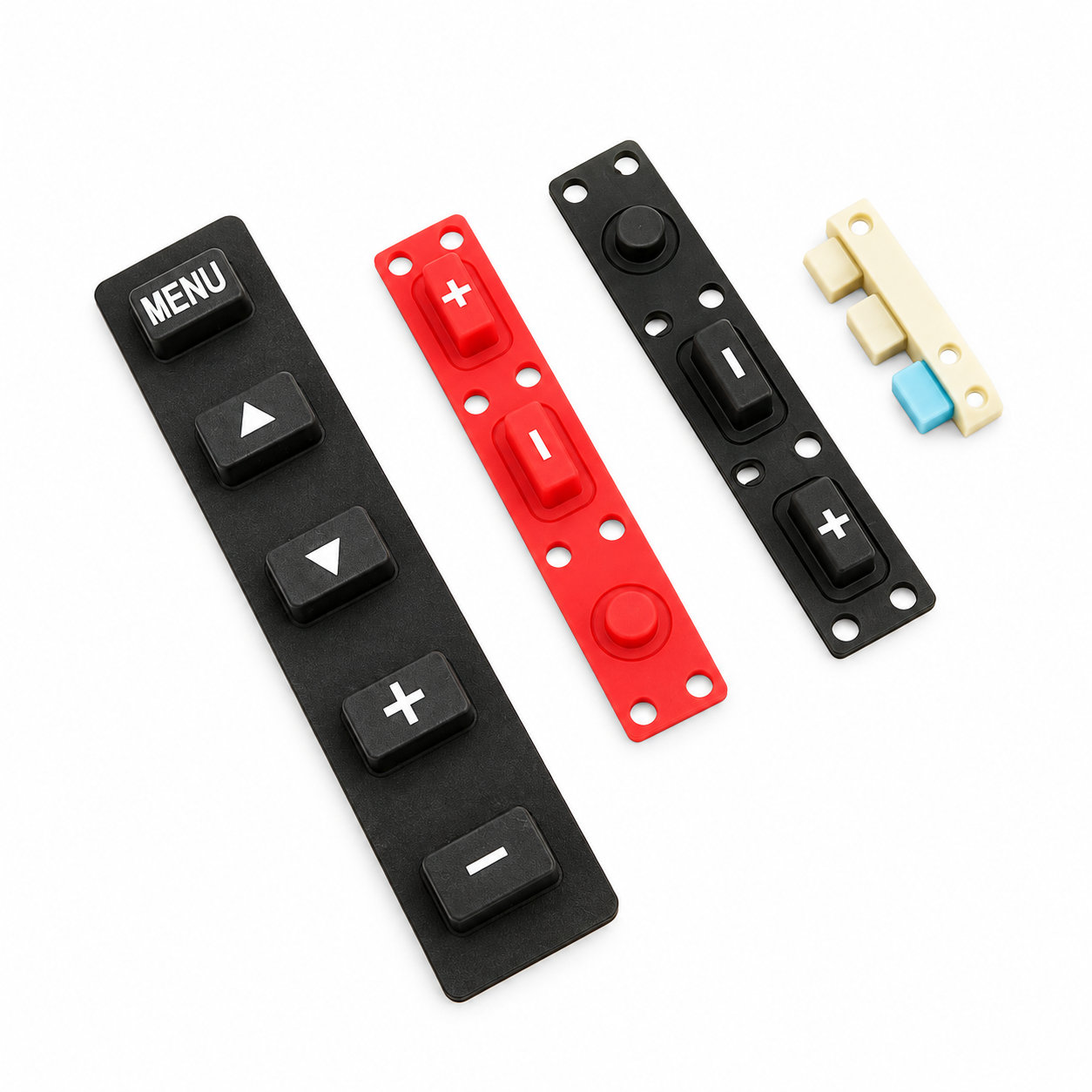 Molded remote control conductive silicone rubber keyboard/buttons