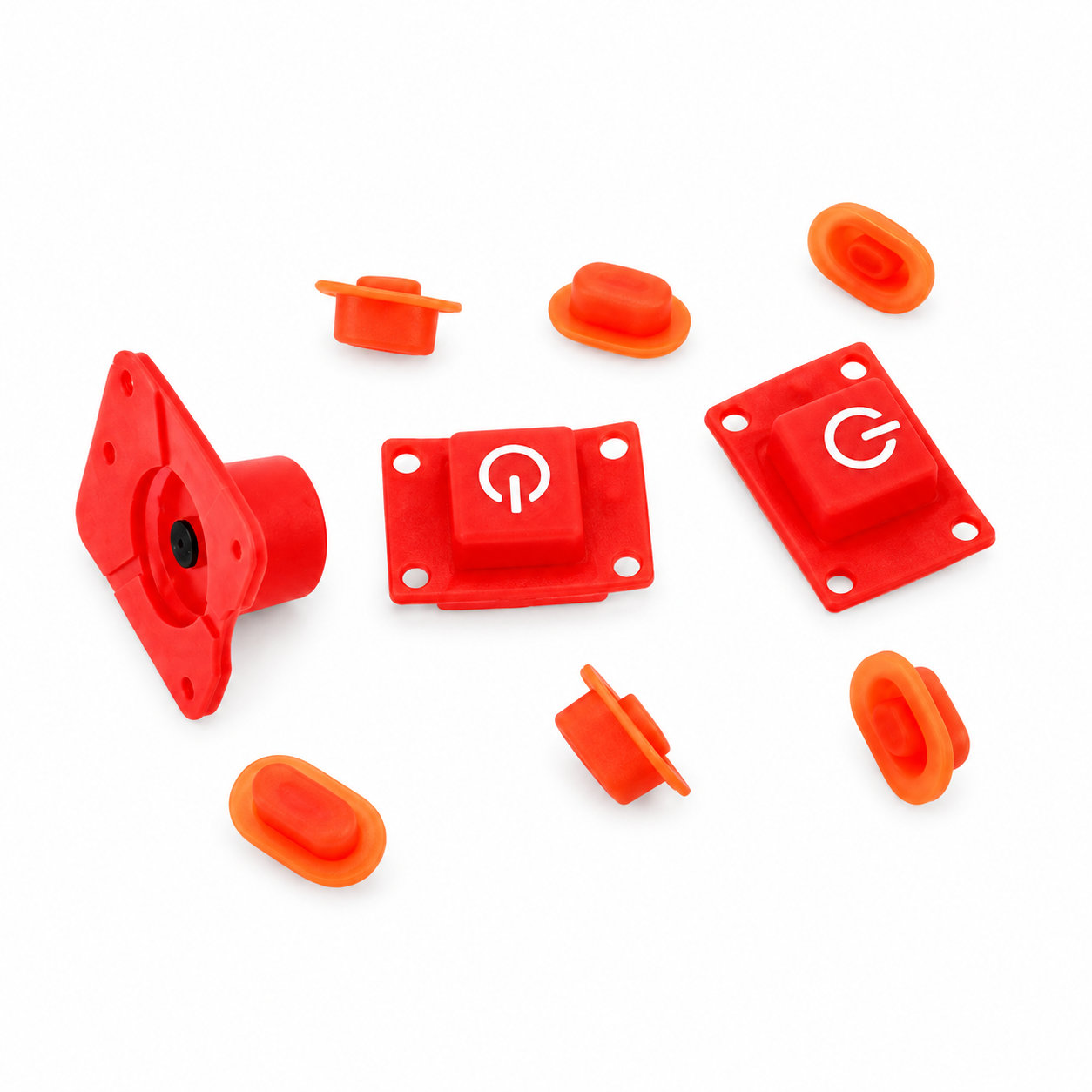 Molded conductive silicone switch key buttons for remote control