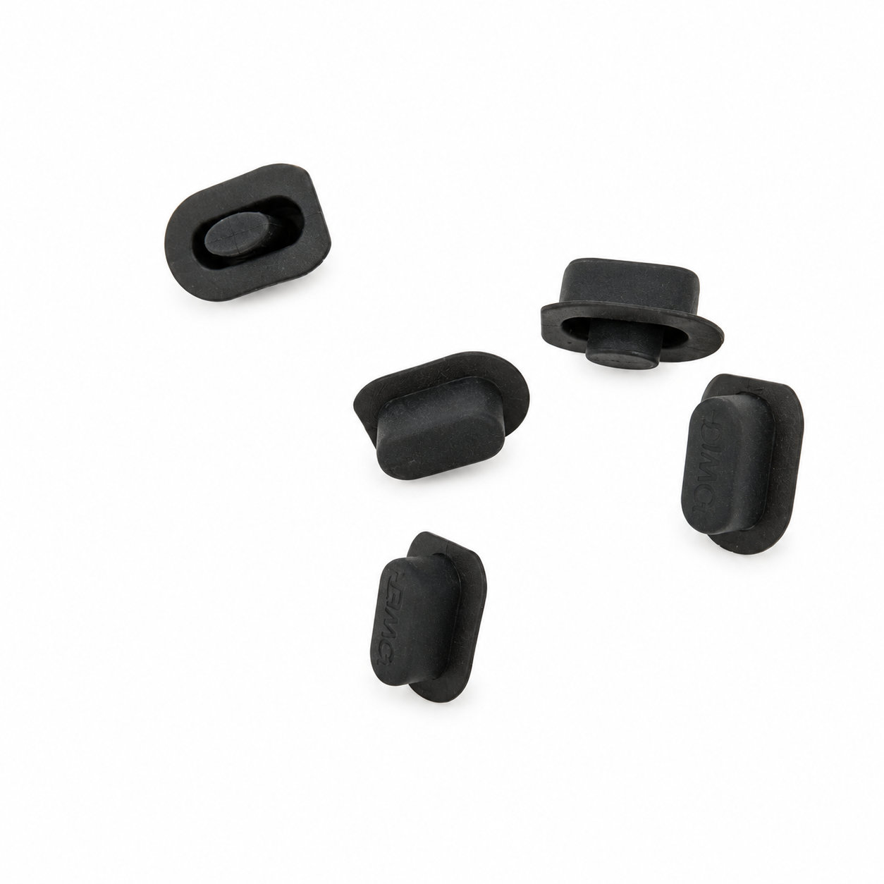 Molded small silicone single buttons with embossed logo