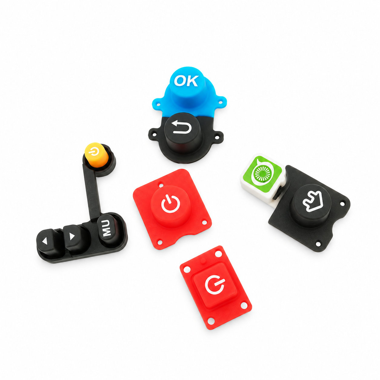 Silicone rubber remote pad button with conductive carbon pill