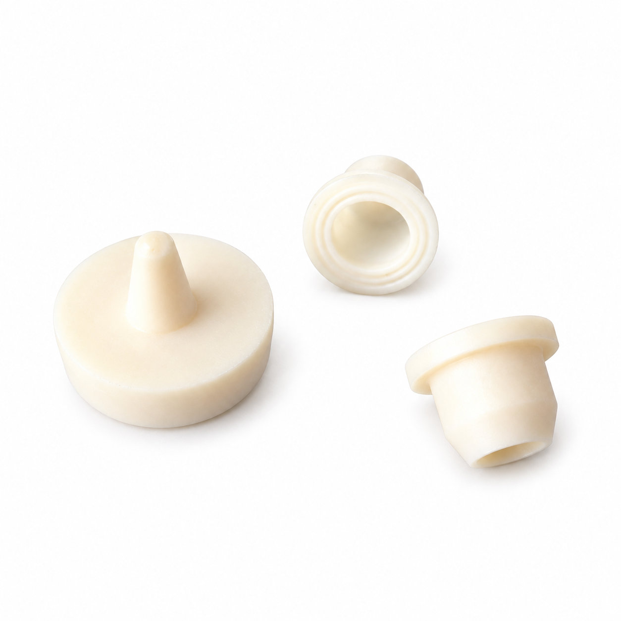 Molded clear small rubber silicone hole plug/sealing stopper