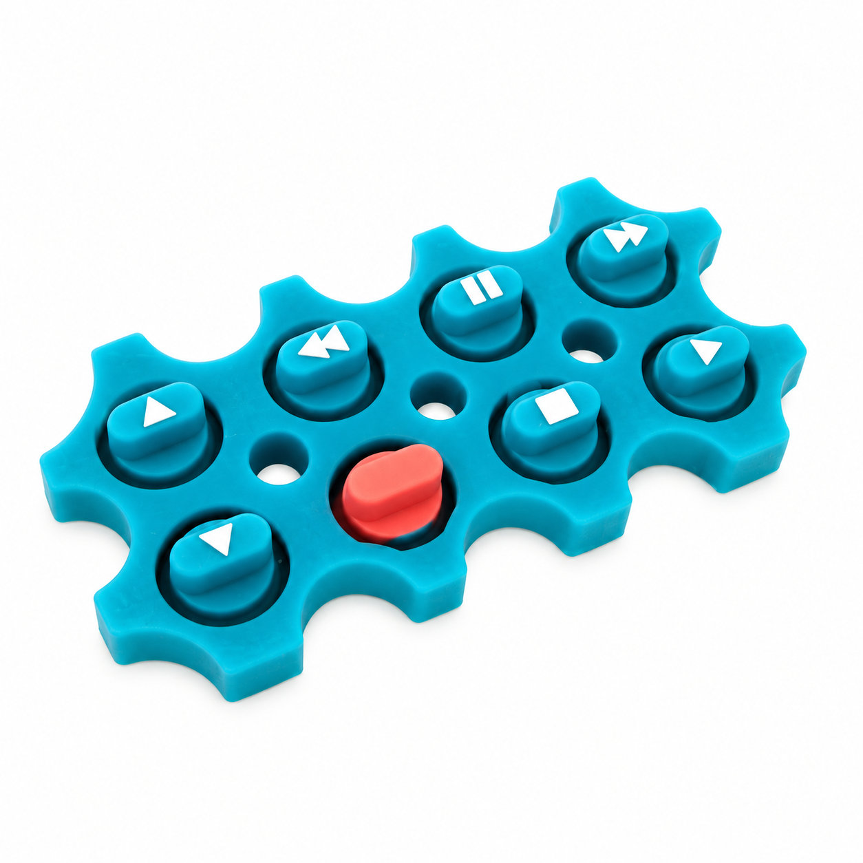 Custom molded colored silicone keypad with light-admitting quality